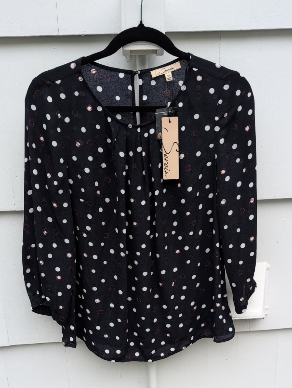 Serein NWT Blue With White Polka Dots And Rust Circles. Size M